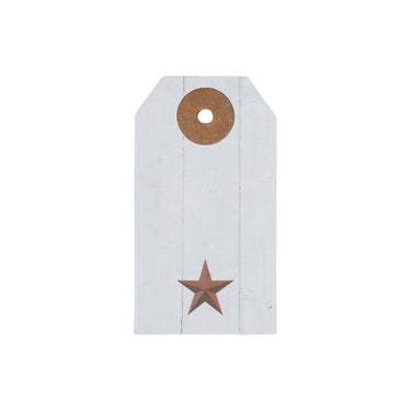 Faceted Barn Star Barnwood Paper Tag Barn Red 2.75x1.5 w/ Twine Set of 50 - The Fox Decor
